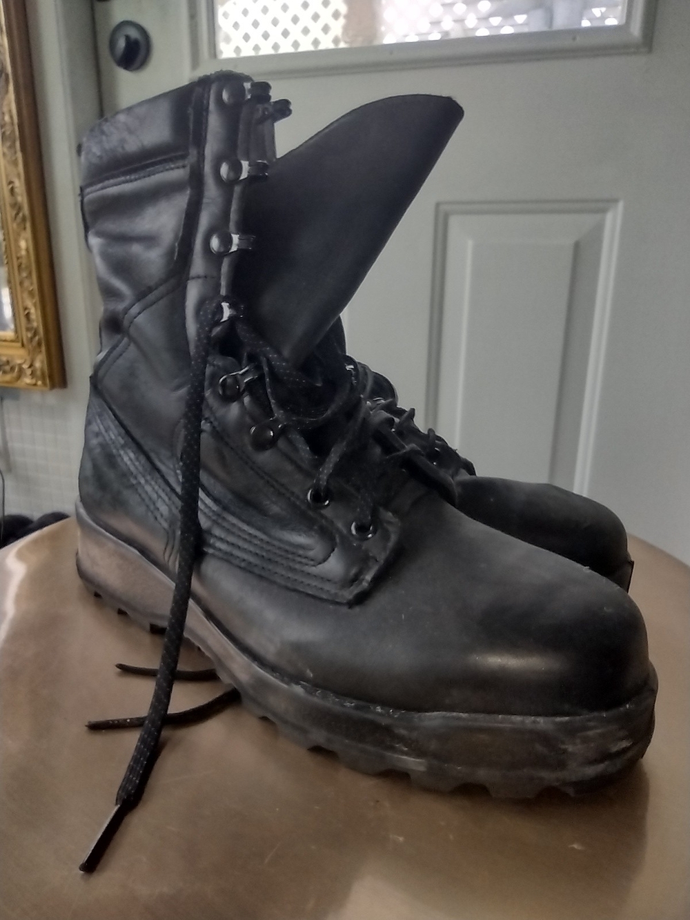 Men's Black Lace-Up Tactical Boots